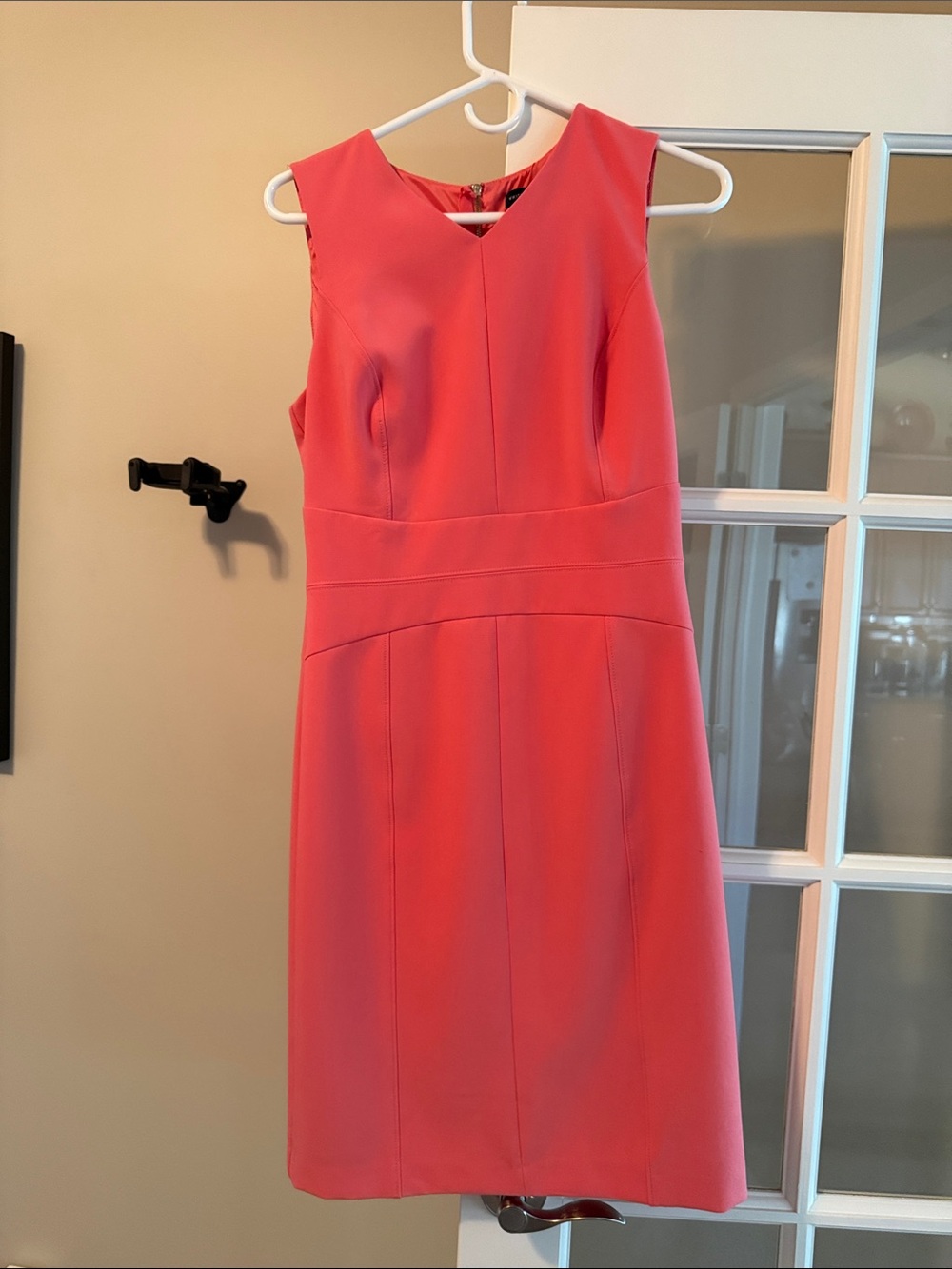 White House Black Market Coral Sheath Midi Dress